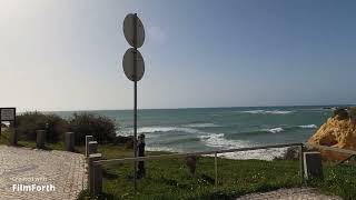 beach walking tour from hotel Club Praia Da Oura to Praia Da Oura beach portugal [upl. by Rhianon866]