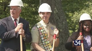 Local boy scout spearheads new crime victims memorial wall [upl. by Omari]