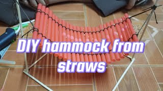 DIY Hammock from straws 10minutesdiy diycrafts [upl. by Karilla885]