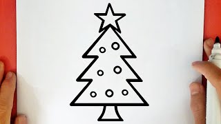 HOW TO DRAW A CHRISTMAS TREE EASY [upl. by Pennie923]