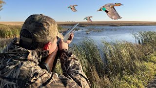 Duck Hunting in HIGH Winds 3 Man Limit [upl. by Aleac]