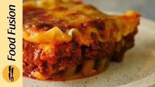 Lasagne with Homemade Ricotta Cheese Recipe By Food Fusion [upl. by Rieger]