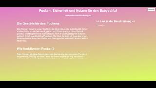 Pucken Sicherheit und Nutzen für den Babyschlaf [upl. by Lanod]