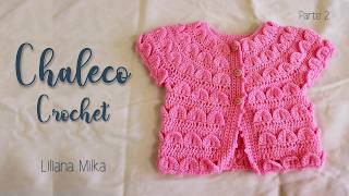 Bonito Chaleco para Bebe en Punto Cocodrilo Crochet Ganchillo Tutorial paso a paso Parte 2 de 2 [upl. by Luaped]