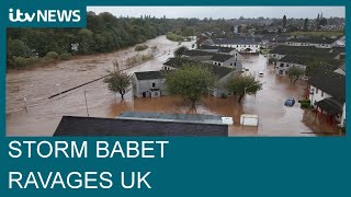 Three dead and hundreds of homes flooded as Storm Babet hits Britain  ITV News [upl. by Zins13]