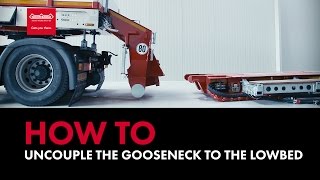 How to uncouple the gooseneck to the lowbed  Nooteboom Trailers [upl. by Ttessil]