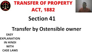 Section 41 of Transfer of Property Act II Transfer by Ostensible Owner tpa1882 ostensibleowner [upl. by Orihakat]