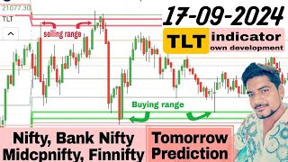 Nifty BankNifty Finnifty Midcpnifty Sensex Prediction for Tomorrow 1709 Trading Live Tamil TLT [upl. by Bobby]