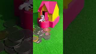 Mini puppy house piggy bank account shorts trending youtubeshorts [upl. by Massey]