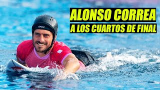 ¡A una ronda de medallas ALONSO CORREA clasificó a cuartos de final en SURF  París 2024  REACCIÓN [upl. by Aekahs]