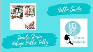 Simple Stories Vintage Holly Jolly Collection layout 1 sheenarowlands6572 [upl. by Anyala233]