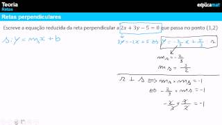 Retas Perpendiculares  Declive  Equação Reduzida [upl. by Lexine146]