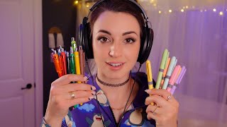 ASMR  Pen Testing Clicking Writing Rolling Tapping Organizing Sorting [upl. by Meerek]