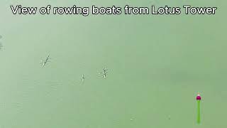 View of rowing boats from lotus tower beutiful srilanka lotustower nelumkuluna [upl. by Carny]