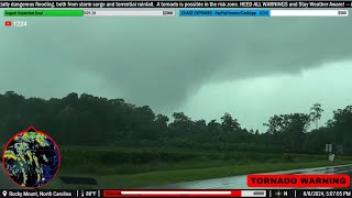 Tornado in Rocky Mount NC 8824  Live Storm Chase Archive [upl. by Milissent561]