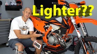 The 2019 KTM 300 XCW TPI is lighter than the 2018 250 TPI [upl. by Uok]