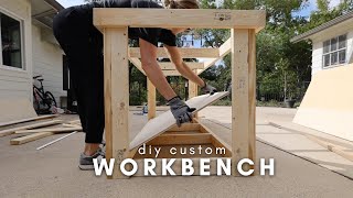 DIY Custom Workbench Build  Custom Work Table With Wheels  Workbench Ideas [upl. by Monti577]