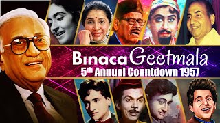 Binaca Geetmala 5th Annual Countdown 1957  बिनाका गीतमाला 1957  Kishore Rafi Mukesh Lata Geeta [upl. by Anilatac]