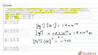 In qualitative analysis the metals of group I can be separated from other ions m a [upl. by Moore]