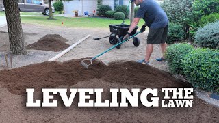 How to Level Your Lawn the Easy Way  Lawn Leveling with Topsoil  Front Yard Renovation [upl. by Eedya651]