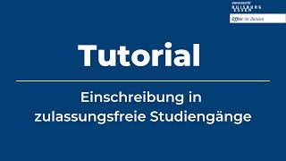 So funktioniert die online Einschreibung in zulassungsfreie Studiengänge [upl. by Prendergast]