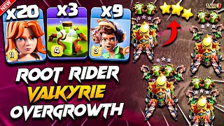 TH16 ROOT RIDER VALKYRIE Attack With OVERGROWTH Spell Clash Of Clans  Best Th16 Attack Strategy COC [upl. by Merwyn]