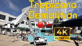 Tropicana Demolition Team 🔴 Full Work Day 8 Hours PreImplosion lasvegas tropicana [upl. by Lipfert]