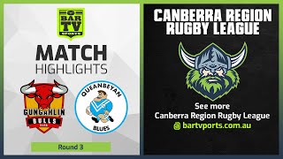 Gungahlin Bulls v Queanbeyan Blues  Round 3 Highlights  Canberra Region Rugby League 2022 [upl. by Boggs]