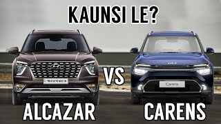 Kia Carens Vs Hyundai Alcazar  Detailed Comparison  Alcazar vs Carens [upl. by Midas]