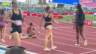 Crash at the Finish Heptathlon 200m 2024 US Olympic Trials Heat 1 [upl. by Livi]