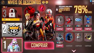 AMANHÃ EVENTO NÍVEIS DE DESCONTO EMOTE BANDEIRÃO ALUCINAÇÕES JAQUETA ASUS  NOVIDADES FREE FIRE [upl. by Onitnerolf]