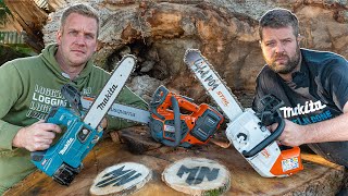 PRO Battery Top Handle Chainsaws STIHL MSA220T vs Husqvarna T540iXP vs Makita UC003G [upl. by Zined130]