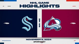 NHL Highlights  Kraken vs Avalanche  November 5 2024 [upl. by Elauqsap]