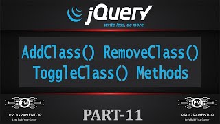 11  AddClass RemoveClass ToggleClass Methods In jQuery  jQuery Tutorial  jQuery HindiUrdu [upl. by Dania435]