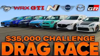 We Race Every Quick Car Under 35000 — Jason Cammisa Ultimate Drag Race Replay [upl. by Nyltyak809]