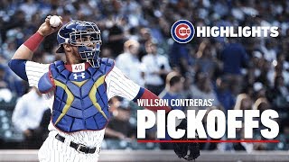 Best Pickoffs by Cubs Catcher Willson Contreras [upl. by Bertsche782]