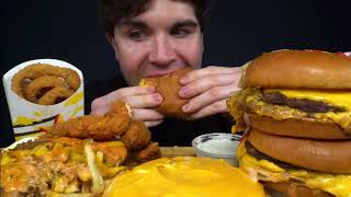 MAGIC MIKEY BITES ONLY CHEESY FRIES CHEESEBURGERS CHICKEN TENDERS ASMR [upl. by Notniw]