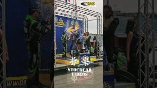 Champagne shower for the World Cup Podium 2024 BriSCA F1 checkeredflag stockcar racing [upl. by Tnafni631]