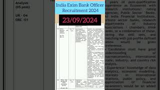 🔍India Exim Bank Officer Recruitment 2024shortsviral [upl. by Ahseen336]