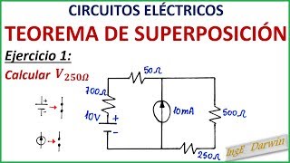 TEOREMA DE SUPERPOSICIÓN circuitos eléctricos  EJEMPLO 1 [upl. by Acissej]