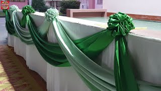 DIY 12 Flower Scallop Design Elegant Cloth Decoration Stage Skirting THAILAND STORY LIFE [upl. by Klina]