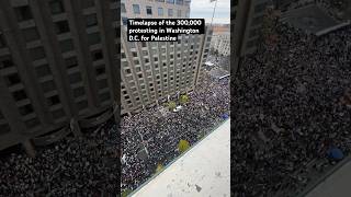 Timelapse of 300000 people marching in Washington DC to condemn Biden for blocking a ceasefire [upl. by Isobel14]