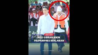 AKSI WAPRES GIBRAN Paspampres Sampai Berlarian Tibatiba Turun Panggung Saat Apel Baznaz [upl. by Pacificas673]