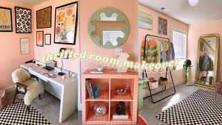 EXTREME THRIFTED ROOM MAKEOVER  TRANSFORMATION cute aesthetic diytiktokpinterest inspired [upl. by Nicolina]