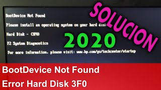 Error HP BootDevice Not Found Error Hard Disk 3F0 Solución 2019 [upl. by Lanahtan]