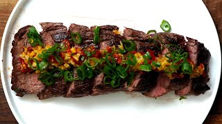 Bavette Steak with Chopped Pickled Chilli [upl. by Ennairam587]