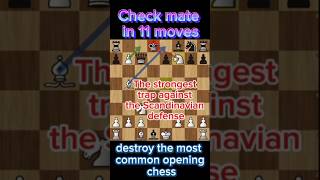 Kings pawn opening Scandinavian defense trap Destroy Scandinavian Defensechess chessmastertrap [upl. by Donoghue847]