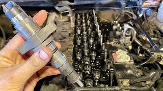 How to replace fuel injectors 59 Cummins 20032007 [upl. by Milburr732]