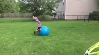 Girl Does HandsFree Flip Over Yoga Ball [upl. by Hitoshi]