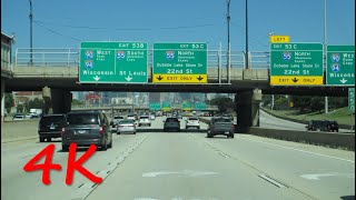 ⁴ᴷ Drive from Northwest Indiana to Chicago Loop westbound 4K VIDEO [upl. by Ellerahs]